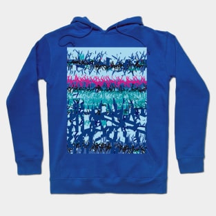 Blue Blades Horizon - Abstract Art Hoodie